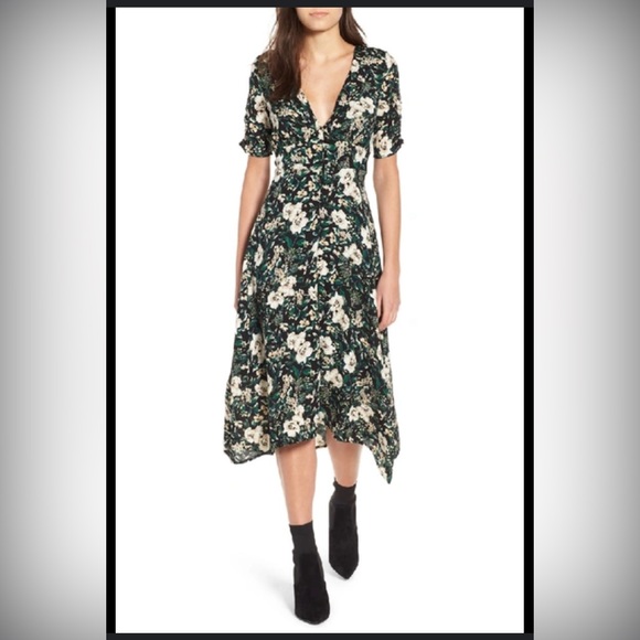 ASTR button up floral midi dress - Picture 1 of 4